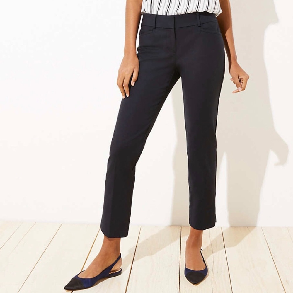 Ann Taylor - Navy Riviera Pant Cropped Marisa Fit